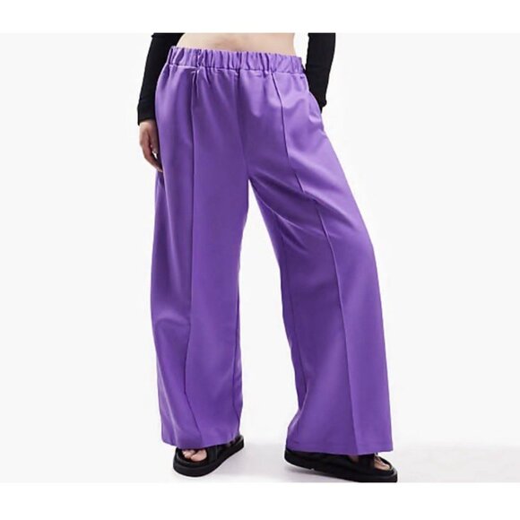 ASOS Curve Pants - NWT ASOS DESIGN Curve Pants Womens 22 Purple Elastic Waist Tailored Trouser